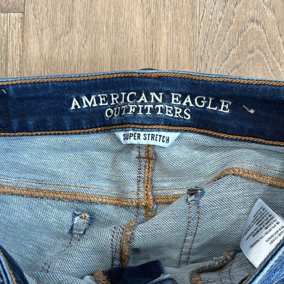 EUC American Eagle Outfitters Blue Jeggings with Tapered Fit Size 0 - Picture 2 of 6